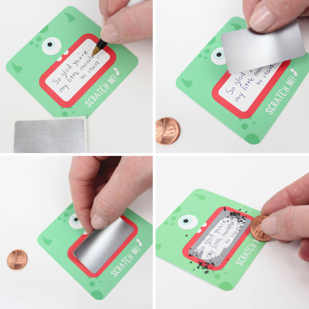 NEW Scratch-off Monster Lunchbox Notes