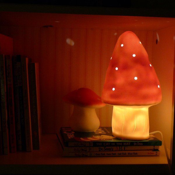 Mushroom Woodland Lamp- Red