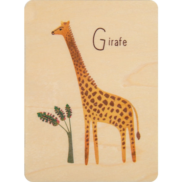 French Wooden Postcard- Giraffe