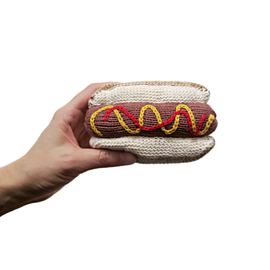 Organic Hot Dog Toy Baby Rattle