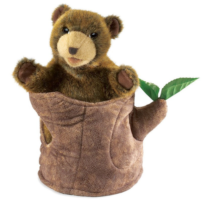 Heirloom Puppets: Bear in Tree Stump