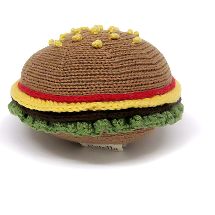 Organic Hamburger Toy Baby Rattle