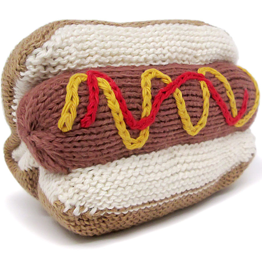 Organic Hot Dog Toy Baby Rattle