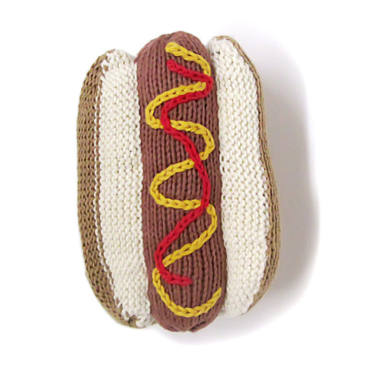 Organic Hot Dog Toy Baby Rattle