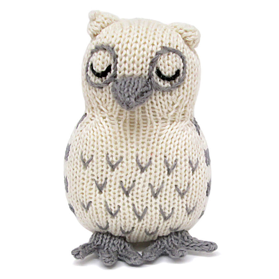 Organic Owl Toy Baby Rattle