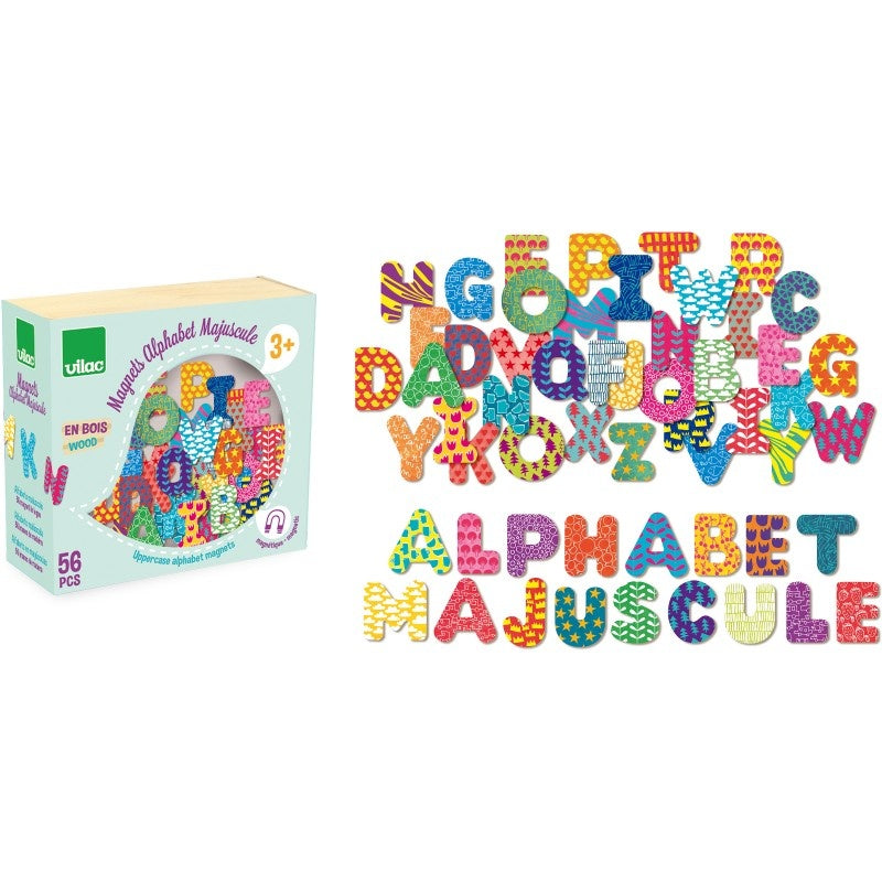 Wooden Box with Alphabet Magnet Set- Upper Case