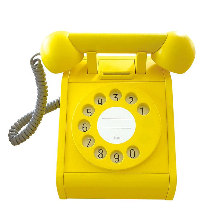 Wooden Retro Telephone- Yellow